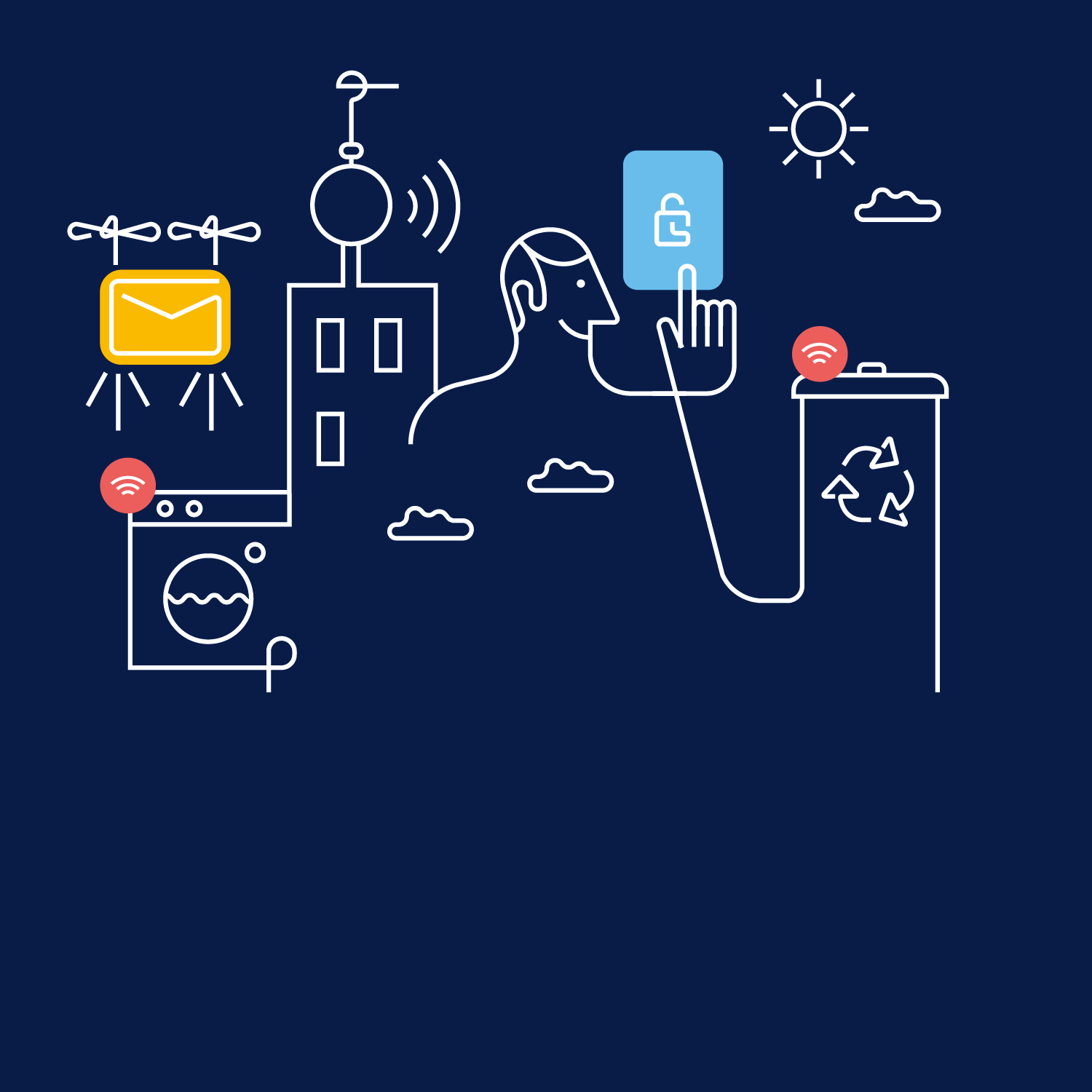 Överblick av energiförbrukning i brf. Illustration.