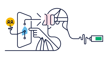 Illustration. Man kontrollerar ett elskåp.