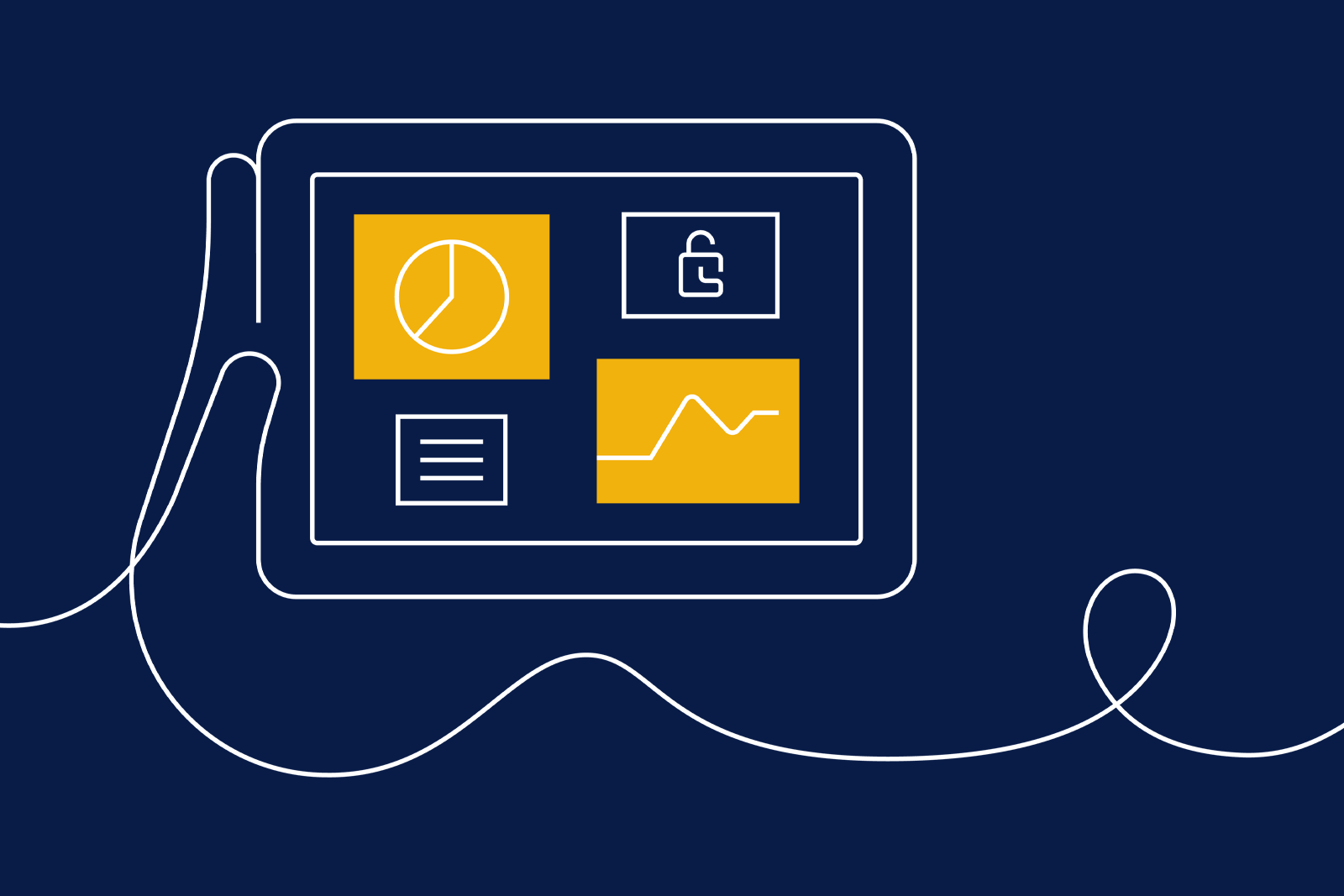 Surfplatta. Illustration.