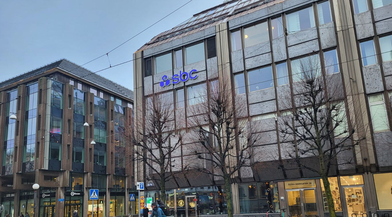 Fasaden till SBCs kontor i Göteborg