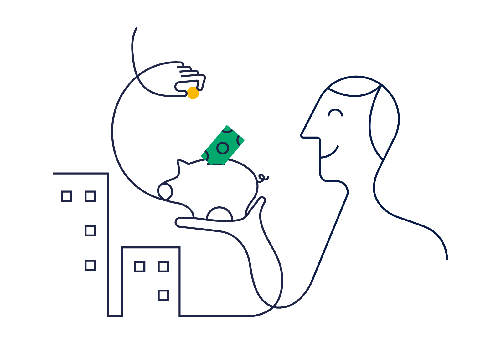 Styrelsemedlem som sparar pengar åt sin brf genom att ta hjälp med låneupphandlingen. Illustration.