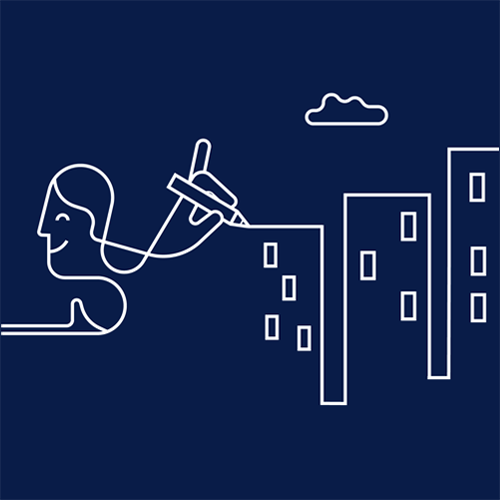 Illustration av person som ritar fastigheter - Projektstöd